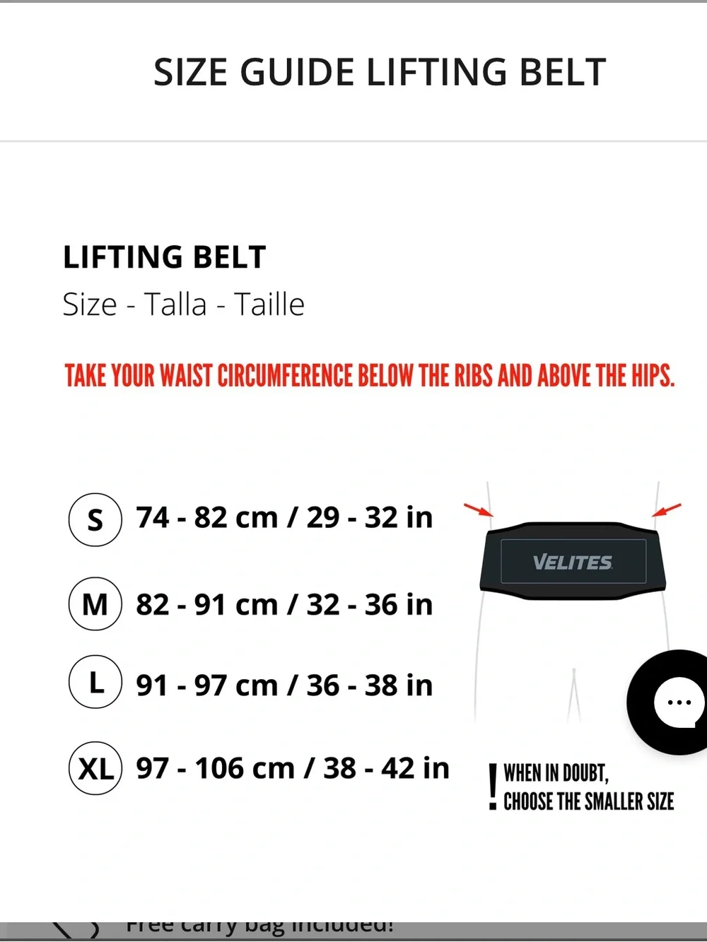 Weightlifting, Hyrox or CrossFit belt - unisex size Small - Velites lifting belt